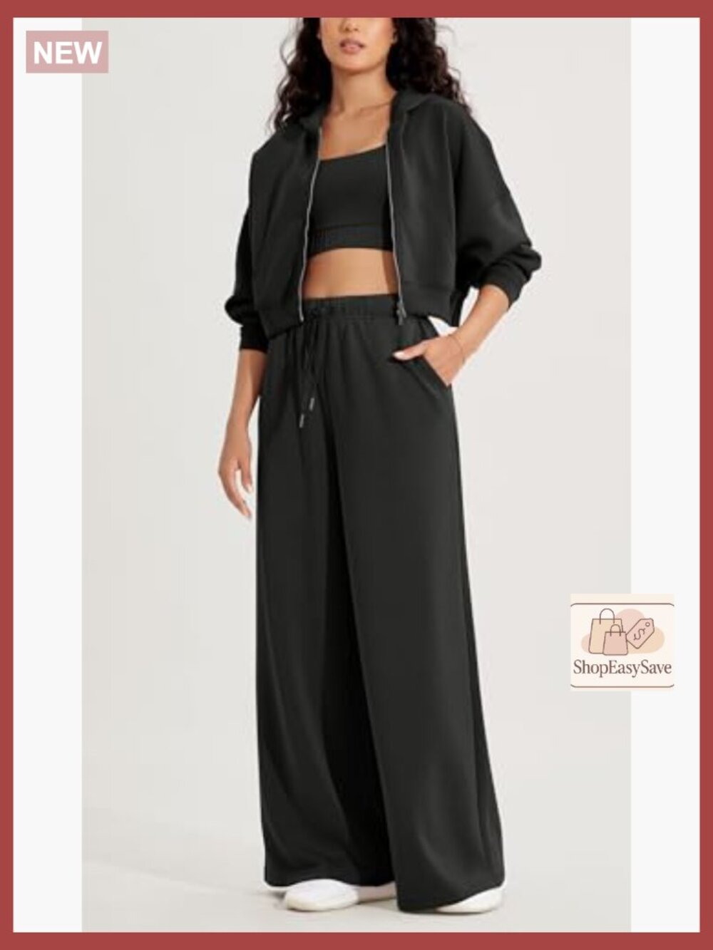 Ultra Soft Modal Extra Wide Leg Pants with Pockets Drawstring High Waist - Picture 3 of 7